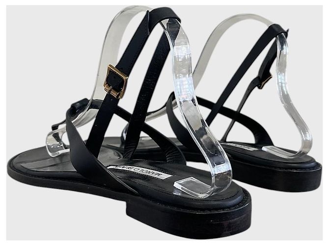 Sandali Manolo Blahnik neri T.40 Nero - vista 5