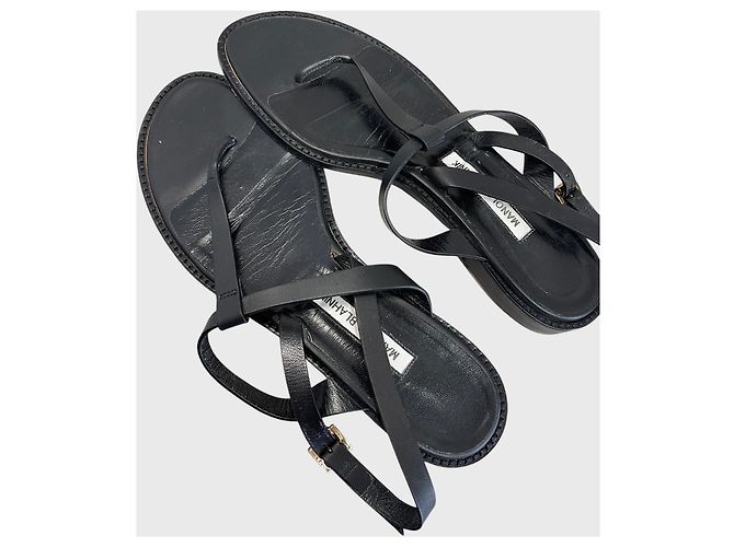 Sandali Manolo Blahnik neri T.40 Nero - vista 6