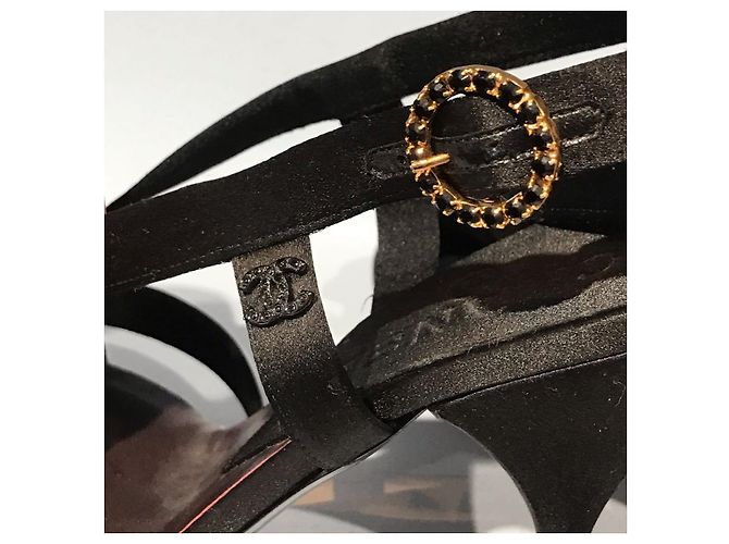 Sandali Chanel raso T.37,5 Nero - vista 5