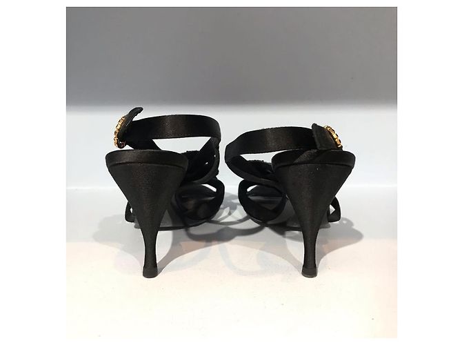 Sandali Chanel raso T.37,5 Nero - vista 6
