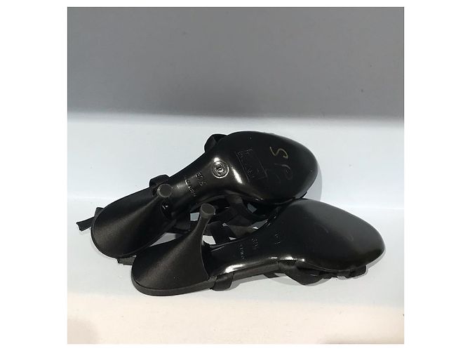 Sandali Chanel raso T.37,5 Nero - vista 7