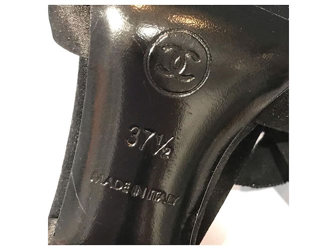 Sandali Chanel raso T.37,5 Nero - vista 8