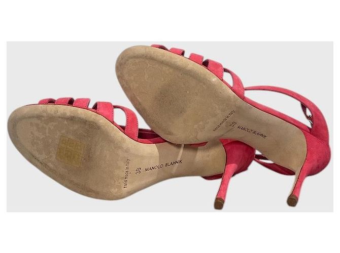 Sandali Manolo Blahnik rosa T.38 - vista 5