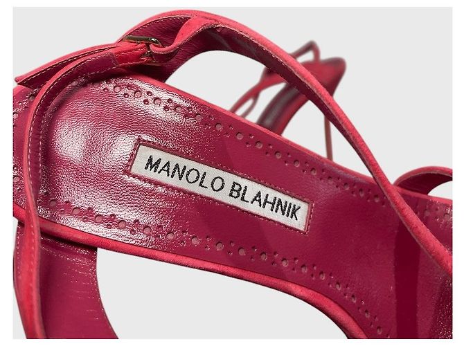 Sandali Manolo Blahnik rosa T.38 - vista 7
