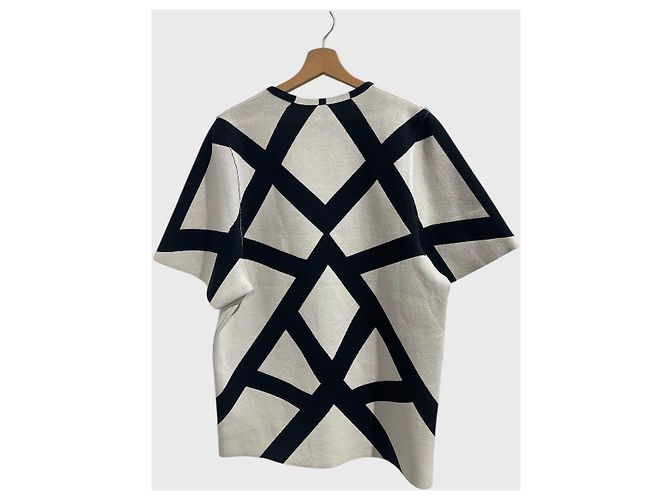 Céline T-Shirt Kleid Weiß Geometrischer Print - Ansicht 3