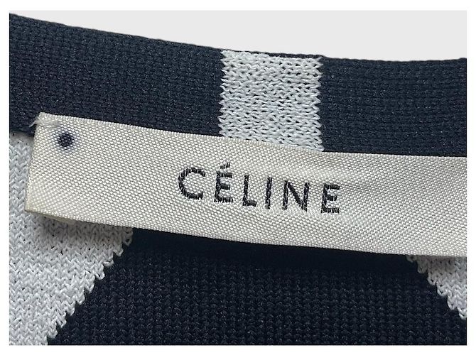 Céline T-Shirt Kleid Weiß Geometrischer Print - Ansicht 4