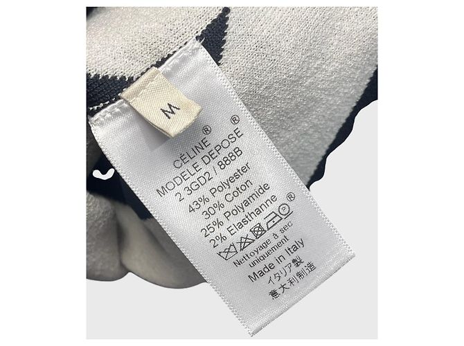 Céline T-Shirt Kleid Weiß Geometrischer Print - Ansicht 5
