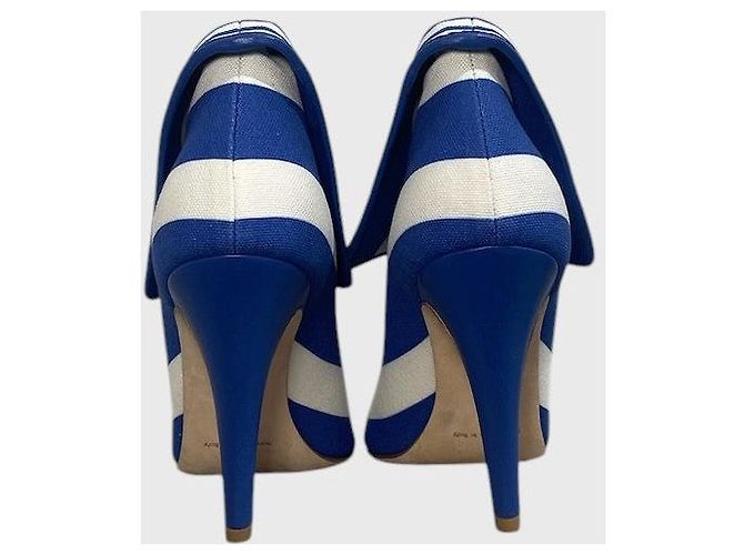 Stivali Manolo Blahnik a righe T.38 Blu - vista 3