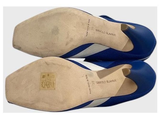 Stivali Manolo Blahnik a righe T.38 Blu - vista 4