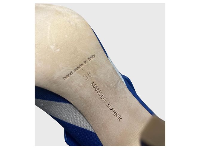 Stivali Manolo Blahnik a righe T.38 Blu - vista 5