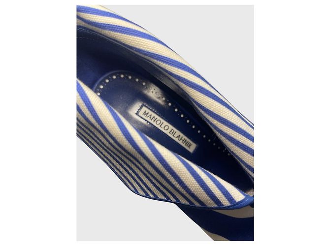 Stivali Manolo Blahnik a righe T.38 Blu - vista 6