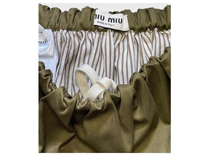 Falda Miu Miu caqui T.34 - vista 4