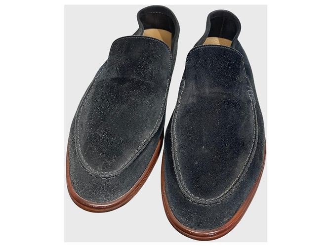 Mocassini Loro Piana blu navy T.46 - vista 3