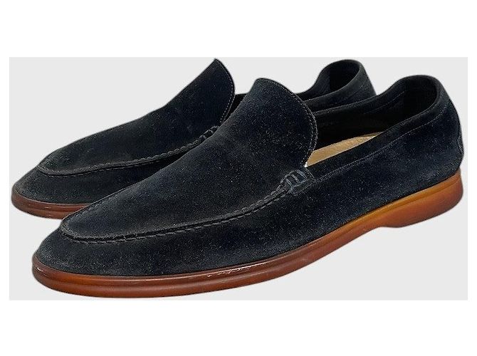 Mocassini Loro Piana blu navy T.46 - vista 4