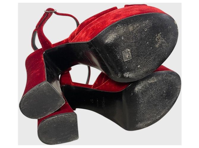 Autre Marque Sandali Saint Laurent rossi T.37 Rosso - vista 7
