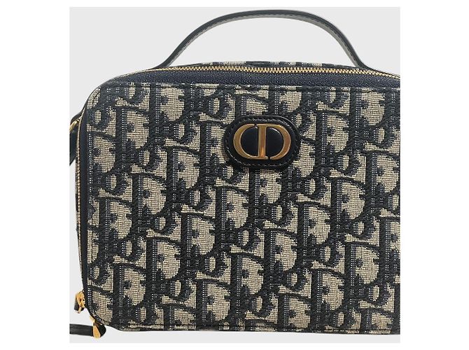Autre Marque Borsa Dior Vanity Oblique in tela e pelle blu - vista 2