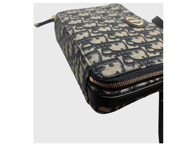 Autre Marque Borsa Dior Vanity Oblique in tela e pelle blu - vista 3