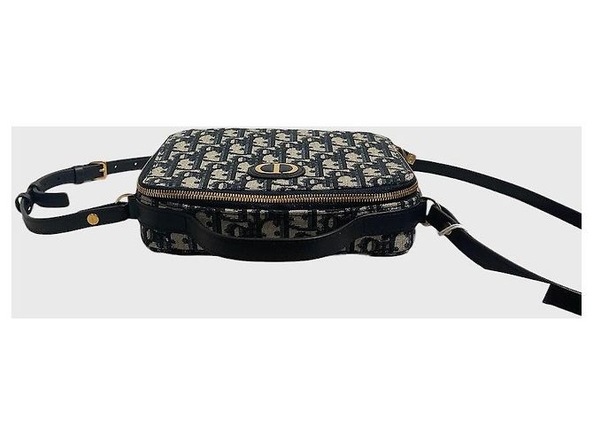 Autre Marque Borsa Dior Vanity Oblique in tela e pelle blu - vista 5