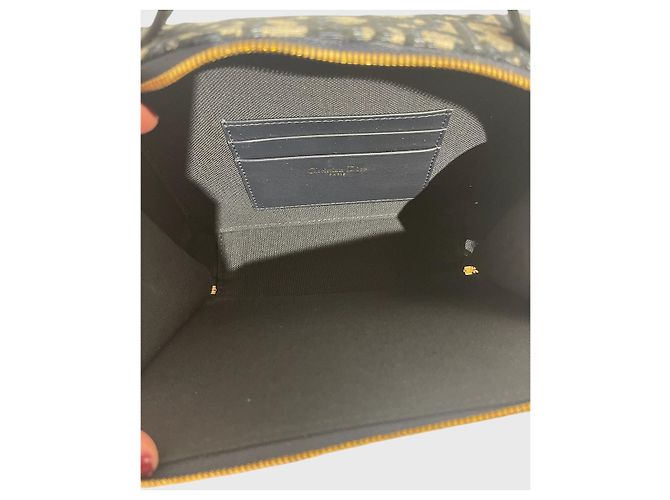 Autre Marque Borsa Dior Vanity Oblique in tela e pelle blu - vista 8