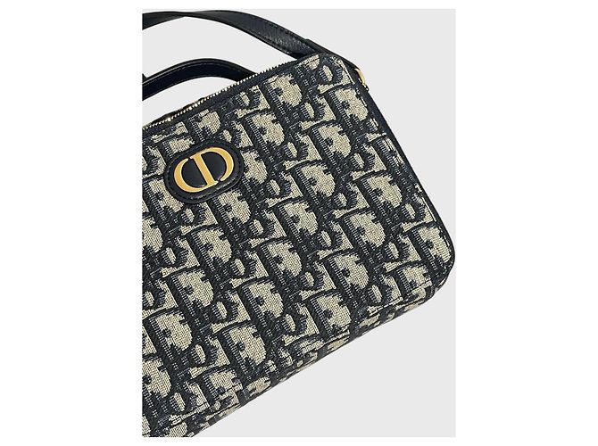 Autre Marque Borsa Dior Vanity Oblique in tela e pelle blu - vista 9