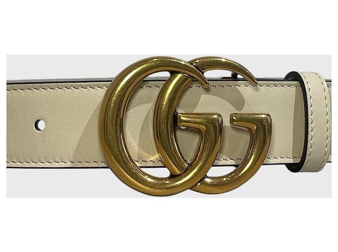 Marmont Cinturón Gucci GG beige T.85 - vista 3