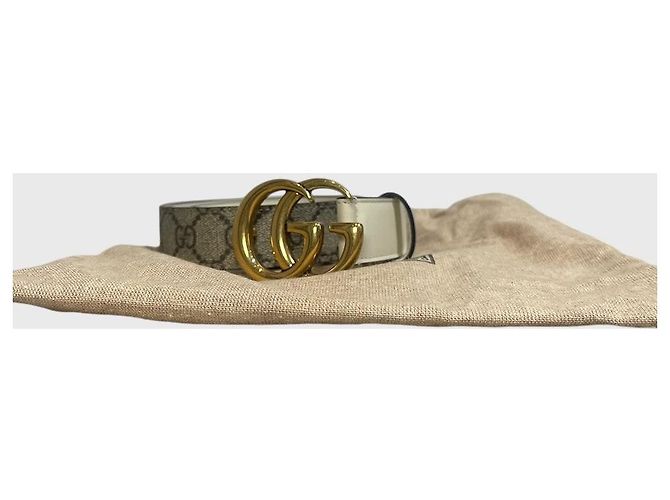 Marmont Cinturón Gucci GG beige T.85 - vista 7