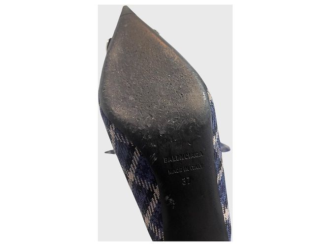 Mules Balenciaga Knife BB T.37 Blu - vista 4