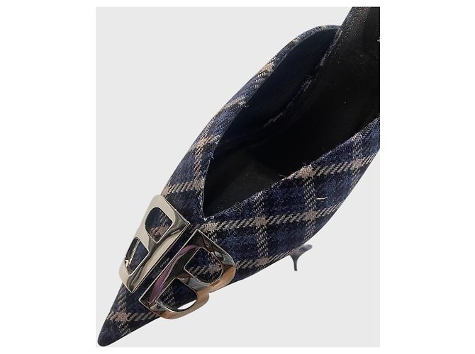 Mules Balenciaga Knife BB T.37 Blu - vista 5