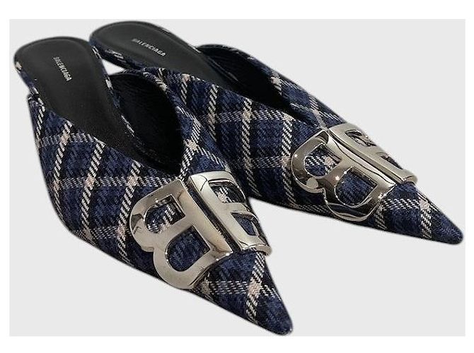 Mules Balenciaga Knife BB T.37 Blu - vista 6