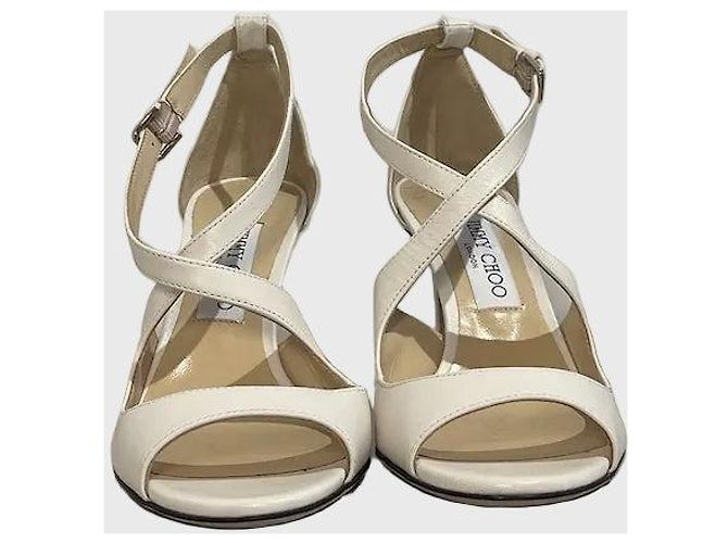 Sandali Jimmy Choo bianchi T.38 Bianco - vista 2