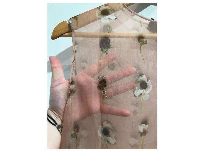 Autre Marque Vestido N°21 Rosa con Estampado Floral Transparente - vista 2