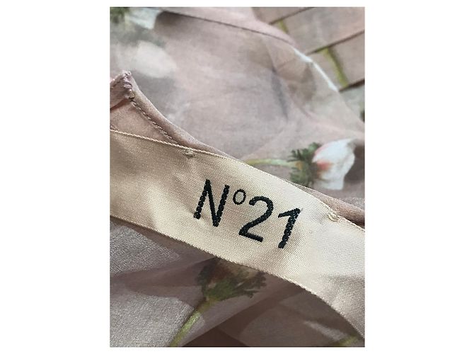 Autre Marque Vestido N°21 Rosa con Estampado Floral Transparente - vista 4
