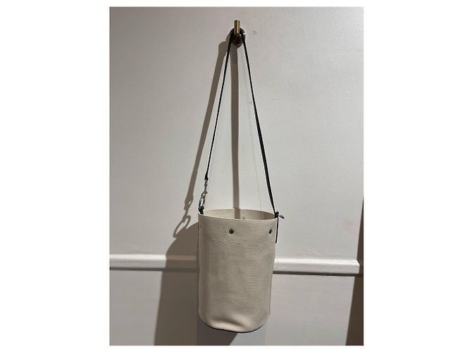 Autre Marque Borsa Saint Laurent Seau Rive Gauche Bianco - vista 8