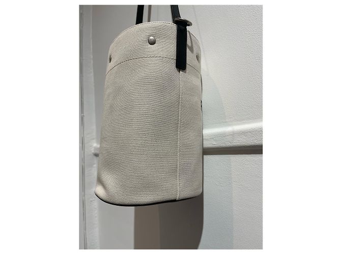 Autre Marque Borsa Saint Laurent Seau Rive Gauche Bianco - vista 9