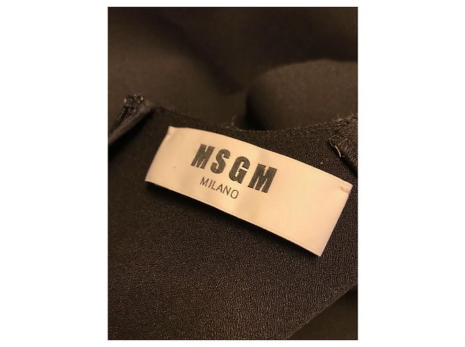 Top Msgm nero con volant sulle maniche - vista 4