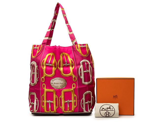Tote Pink Hermès Bouclerie D Attelage Silky Pop Rosa - vista 10