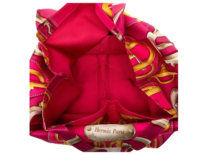 Tote Pink Hermès Bouclerie D Attelage Silky Pop Rosa - vista 4