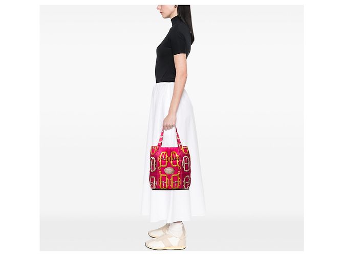 Tote Pink Hermès Bouclerie D Attelage Silky Pop Rosa - vista 9