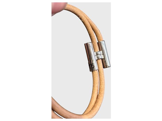 Pulsera Hermès Tournis beige T.5 - vista 3