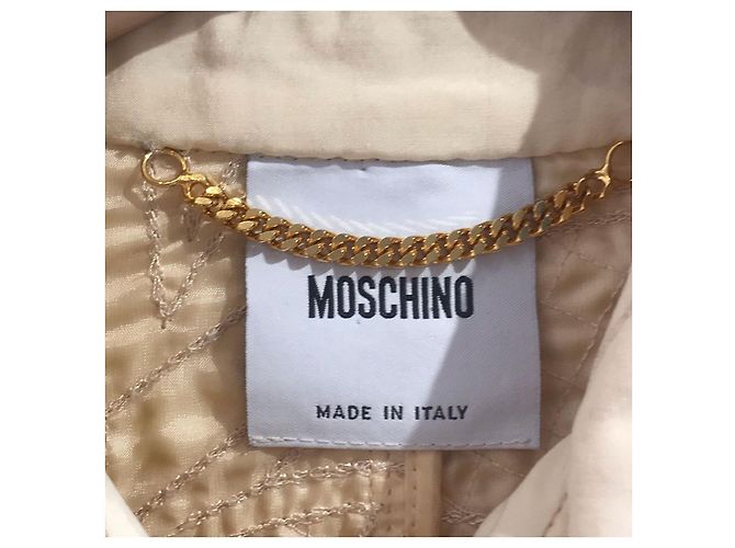Chaqueta Acolchada Moschino de Seda Beige Talla 40 - vista 9