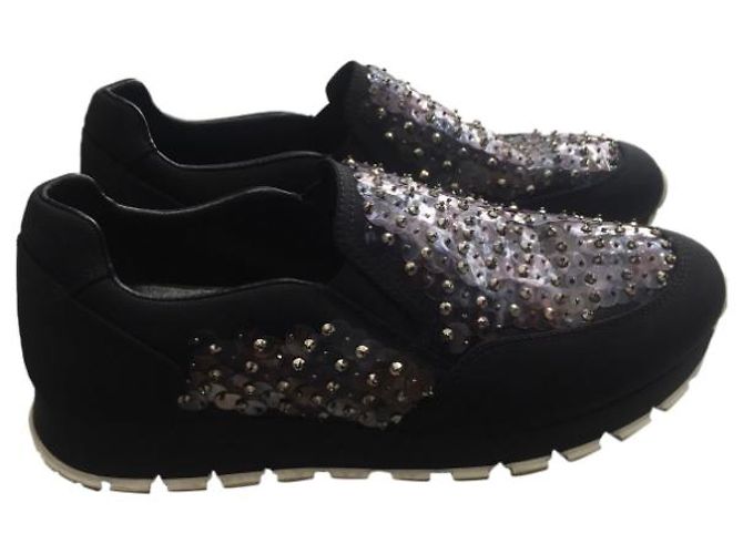 Prada Black Canvas Sneakers Size 36.5 - view 6