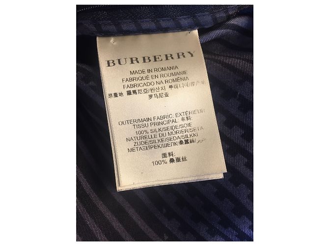 Abito midi in seta nero e grigio Burberry - vista 5