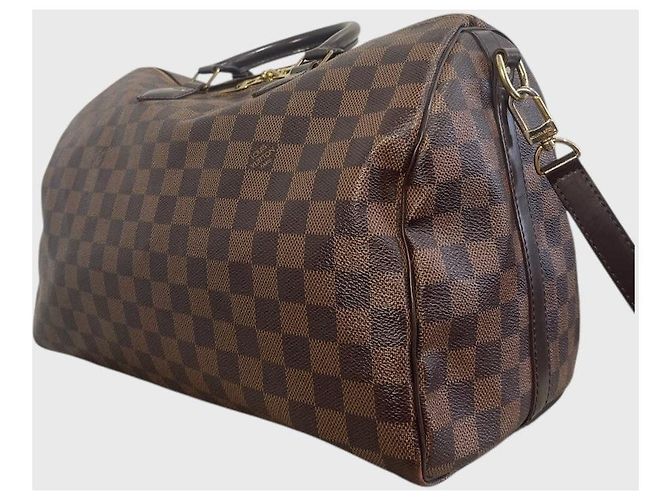 Borsa Louis Vuitton Speedy Bandouliere 35 Marrone - vista 2
