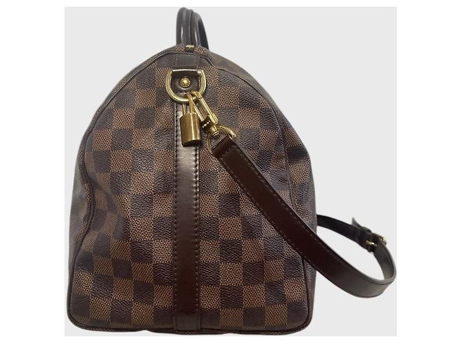 Borsa Louis Vuitton Speedy Bandouliere 35 Marrone - vista 3
