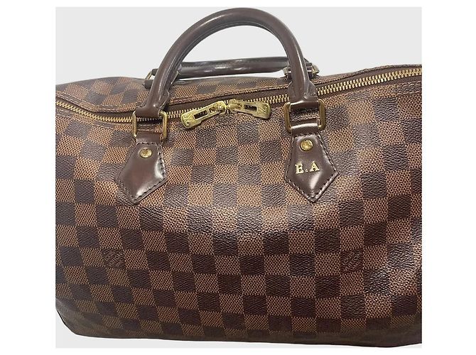 Borsa Louis Vuitton Speedy Bandouliere 35 Marrone - vista 4