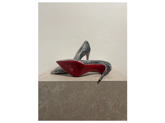 Décolleté Christian Louboutin argento T.39 - vista 4