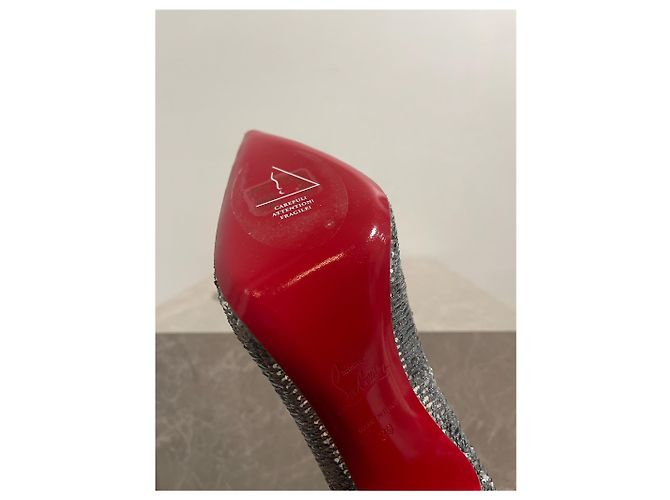 Décolleté Christian Louboutin argento T.39 - vista 6