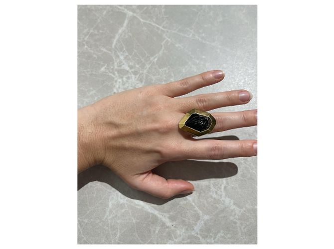 Anillo Balmain geométrico dorado - vista 2