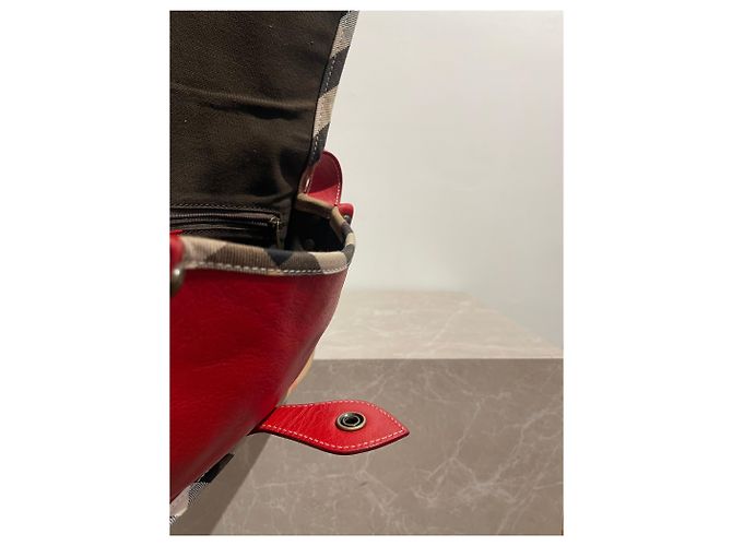 Borsa a mano Burberry in pelle rossa Rosso - vista 7