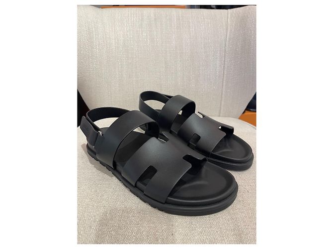 Sandali Hermès Genius in pelle nera Taglia 43 Nero - vista 2